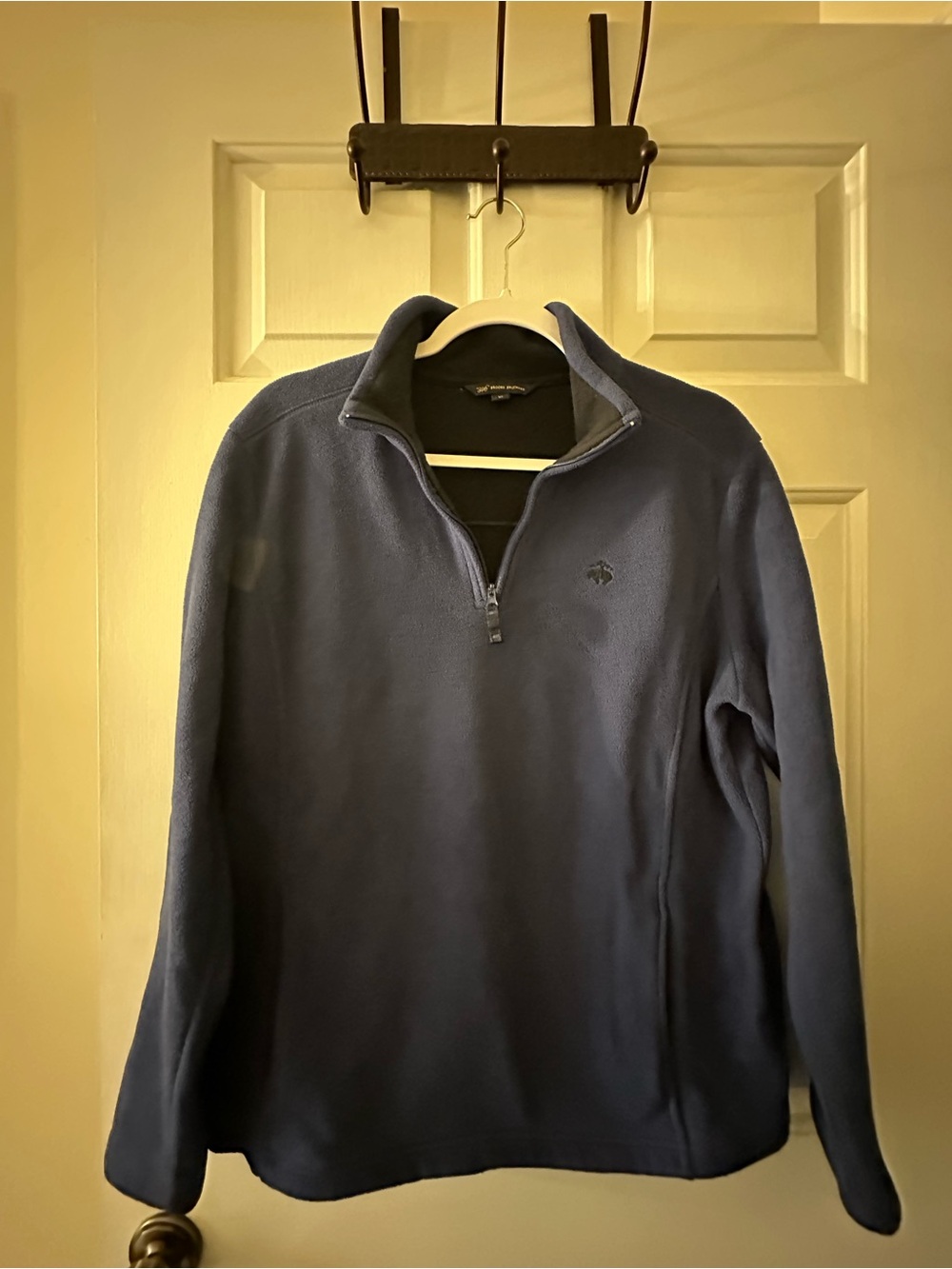 Brooks Brothers Men's Navy Blue Quarter-Zip Fleece Pullover